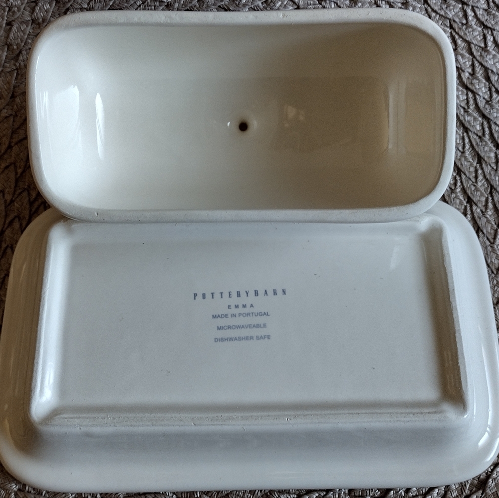 Pottery Barn Elegant Cream Butter Dish - Picture 10 of 13